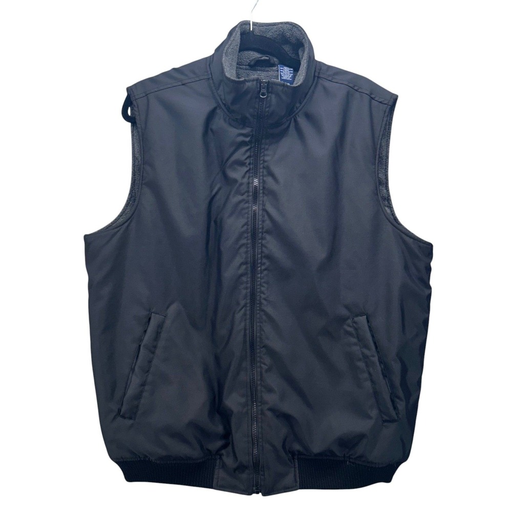 Chaps Fleece Lined Jacket Vest‎ Black Large